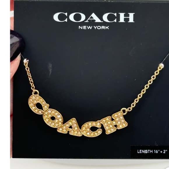 Coach Gold Letter Necklace with Sparkling Detail - Picture 1 of 8